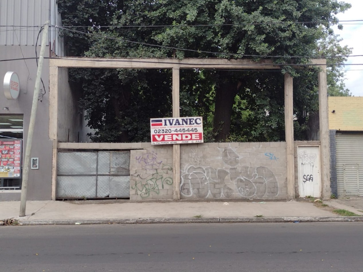 LOTE SOBRE AV. PTE. PERON - JOSE C. PAZ - IDEAL INVERSION.